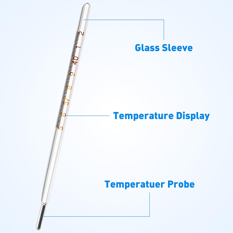 MAGICLULU 1Pc Glass Oral Temperature Adult Free Clinic Armpit Fast Reading Fever Indicator(Single Scale)… ℃