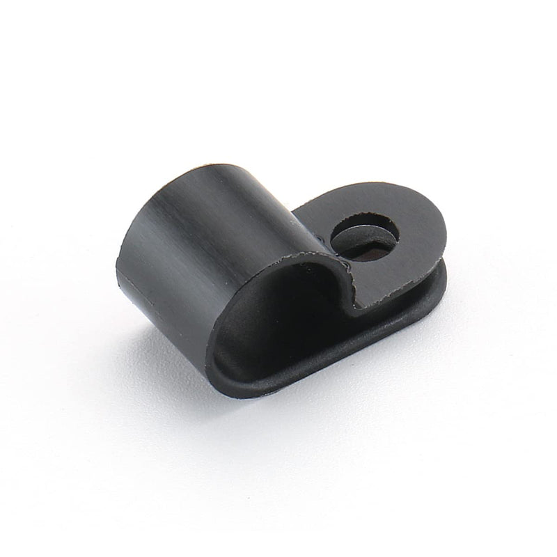 Baomain R-Type Cable Clamp 3/8 Inch UC-2 Black Pack of 100