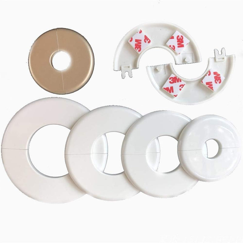 2 pcs Wall Split Flange Self-Adhesive tape Round Escutcheon Various pipes Plate Cover for Water Pipe Faucet Decoration Accessories (33mm/1.32in) 33mm/1.32in