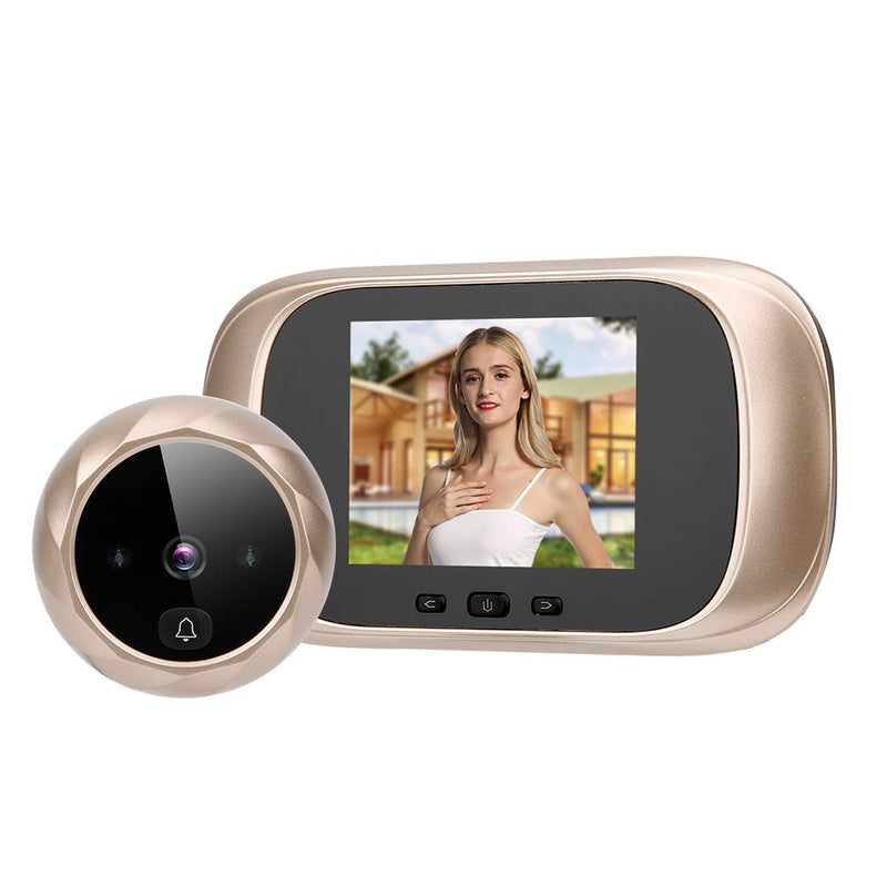 Tbest Digital Peephole viewer for Front Door Camera peep Holes with doorbell Apartment Eye The Building,Kits 2.8in TFT LCD Visual Door Viewer IR Night Vision Cyclic Storage Camera Gold