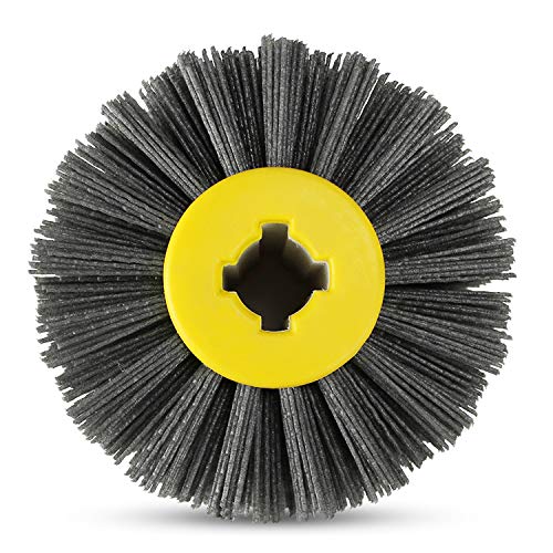 BHA Nylon Wire Brush Drum Rust Remover, 4.5" x 4" with 3/4" Quad Keyway