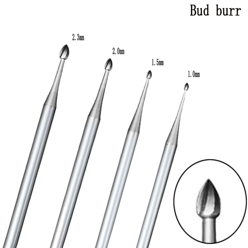 24 Pcs 3/32'' Shank Assorted Lapidary Burr Sets, Includes Ball Burs, Stone Setting Bits, Round Cup Burr, 90º Hart Burs and Bud Bur Kits for Jewelry Marking