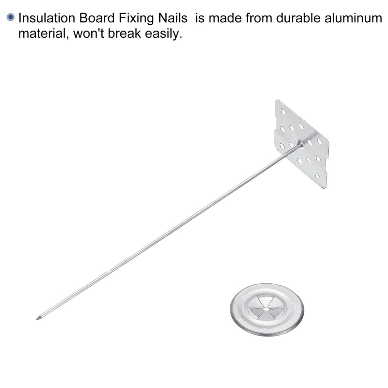 PATIKIL 150mm Perforated Insulation Pins with Round Washer,50 Sets 2in Insulating Nails Wall Plug for Fixing Foam Boards to Wall or Ceiling