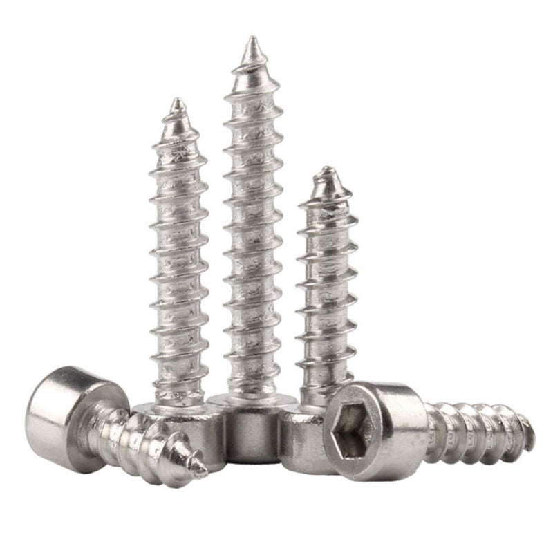 Fasteners Tools Nails Screws - Hardware Self Tapping Screws Metric Thread Stainless Steel Hex Socket Cap Screw M4 M5 M6 M4x12 (60pcs) Silver
