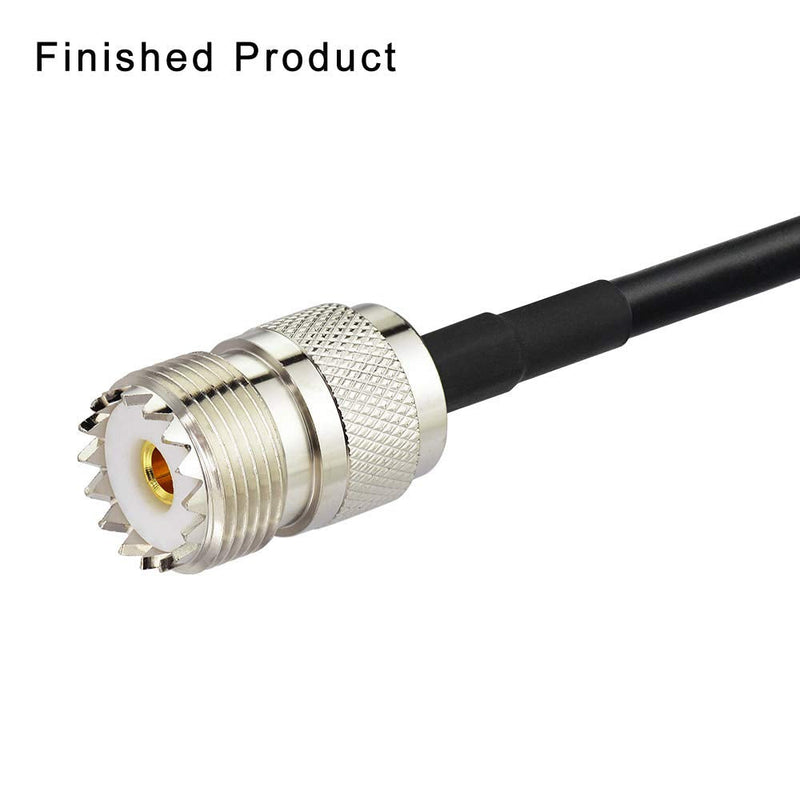 wlaniot PL259 Crimp Connectors + SO239 Crimp Connectors Kit PL-259 SO-239 Solder Connector Crimp with RG58 RG142 RG400 LMR195 RG303 RG141 Low Loss Coaxial Coax Jumper Cable Mixed 10pcs