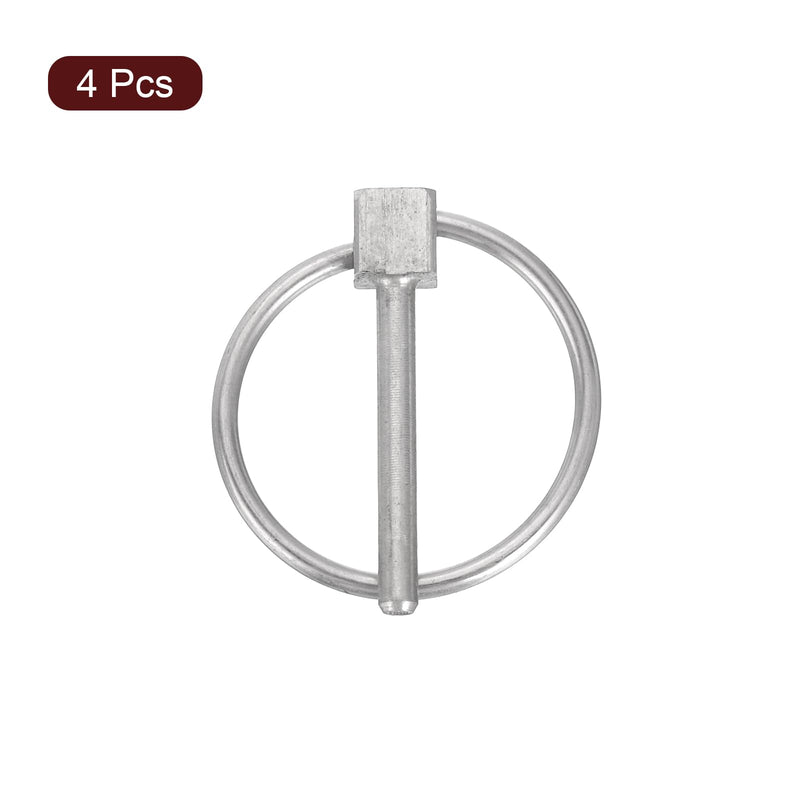 uxcell 4Pcs 1/8" x 1" Linch Pin with Ring, Stainless Steel Round Linch Pins for Boat Kayak Canoe, Trailer Trolley Trucks Mowers, Silver 1/8" x 1" 4