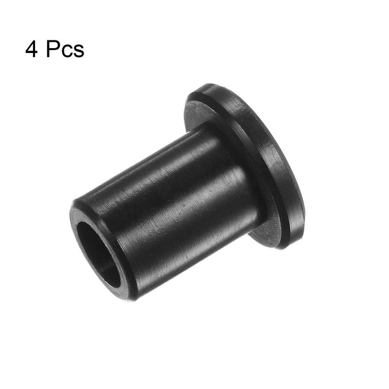 HARFINGTON 4pcs Flanged Sleeve Bearings 10.5mm Bore 16mm OD 26mm Length Nylon Bushings for Shaft, Black 10.5mm x 16mm x 26mm
