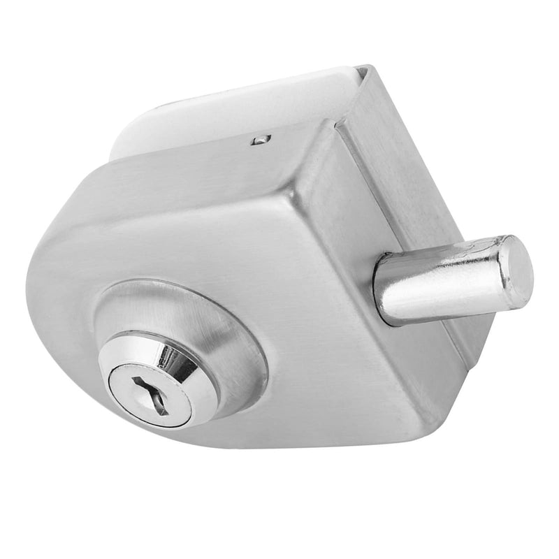 Milltrip 10-12mm Glass Door Lock, Stainless Steel Glass Door Lock Floor Lock Ground Lock for Bathroom Toilet Shop Glass Doors (Brushed)