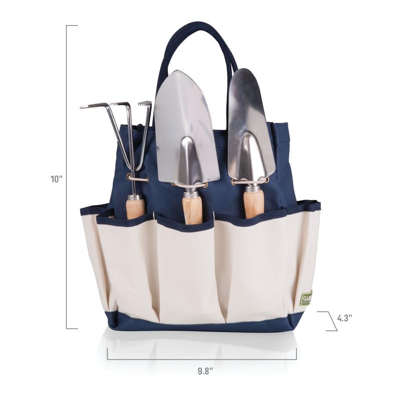 Picnic TIME Disney Mickey Mouse & Minnie Mouse Garden Bag with Tool Set, Garden Tool Organizer Bag, Gardening Tools Gifts for Women and Men, (Navy Blue with Beige Accents) Disney Mickey Mouse & Minnie Mouse - Navy Blue with Beige Accents
