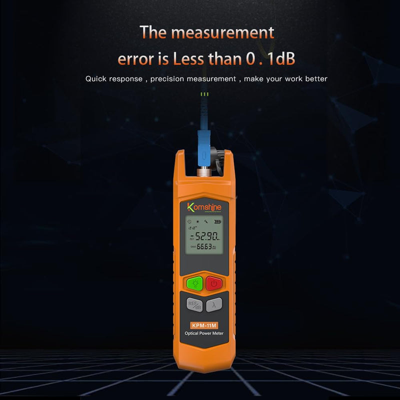 '-50+26dBm Fiber Optic Loss Tester Optical Fiber Power Meter Komshine KPM-11M 2.5mm Universal Connector KPM-11M (-50~+26dBm)