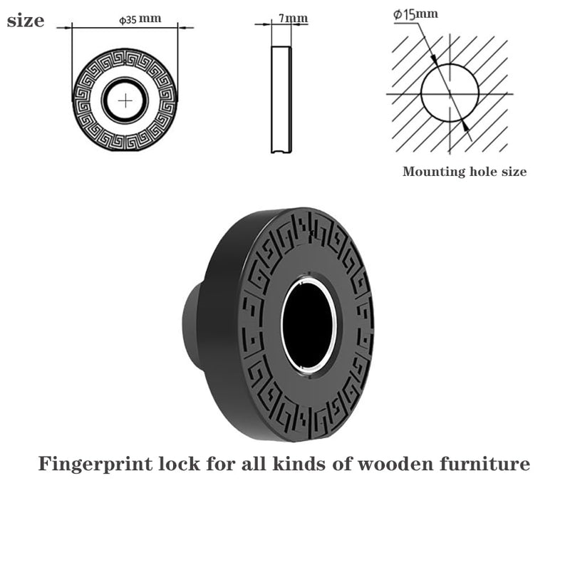 Fingerprint Cabinet Lock for Wooden Furniture,Keyless Hidden Lock for Cabinet Mailbox File Sauna Drawer School Lockers DIY 1
