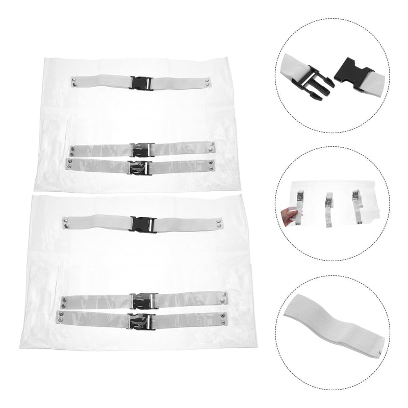 HOMSFOU 2pcs Chair Foot Cover Pad, Plastic Washable Clinic Unit Transparent Mat with Elastic Bands Chair Toe Cover Sleeve (Pack of 2) 46.00X42.00X0.50CM (Pack of 2)