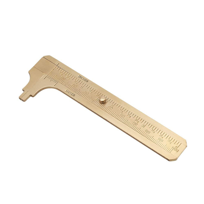 Brass Mini Vernier Caliper Sliding Gauge Vernier Caliper Double Scales mm/inch Ruler Measuring Tool for Jewellery Measurement 80mm/100mm (Double scale 100mm) Double scale 100mm