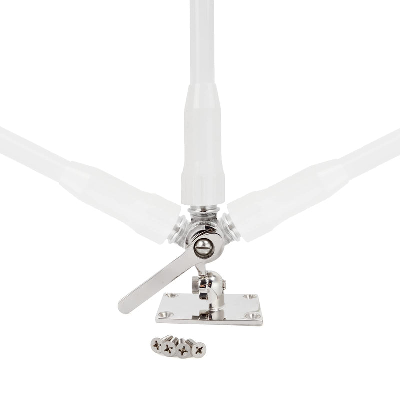 UAYESOK Marine VHF Antenna Mounts, Heavy Duty Adjustable Boat Stainless Steel Base Ratchet Fixed Mount