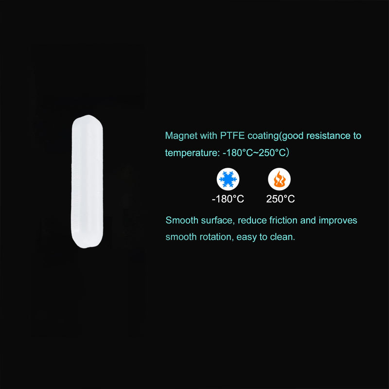MECCANIXITY Magnetic Stirrer Mixer Stir Bar Rod 35mm(1.38") x8mm Cylinder Shape PTFE Coating Magnet White for Laboratory 24Pcs 24