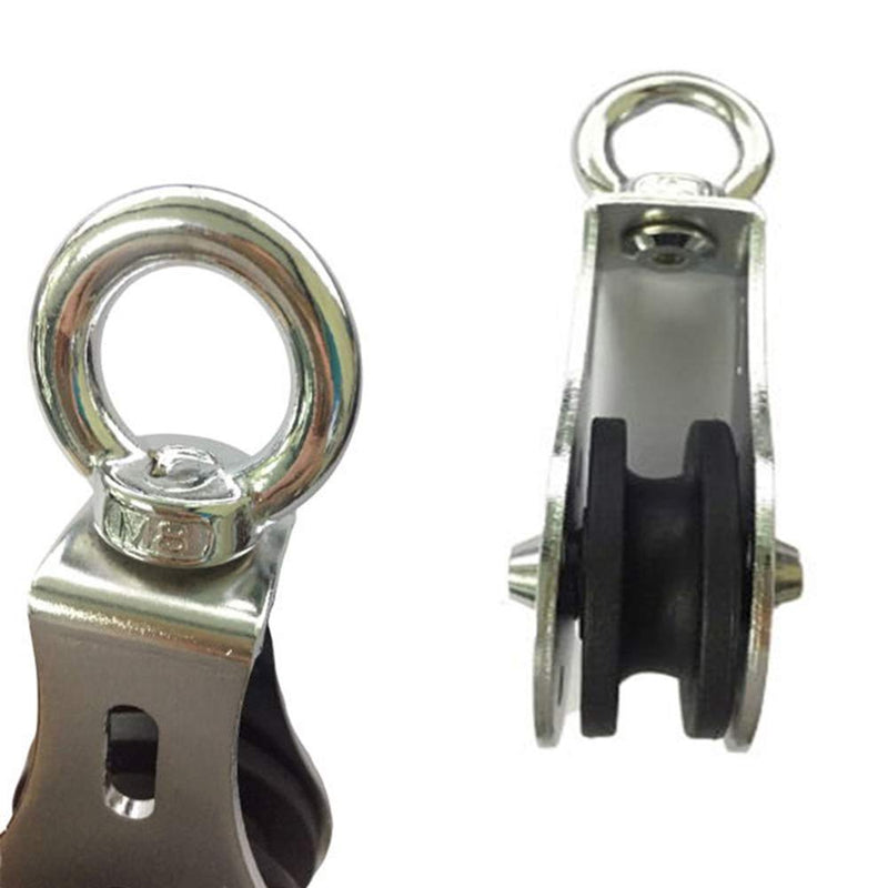 Lifting Pulley System for Gym, 360 Degree Rotation Quiet Pulley, Steel Cable Rope Lifting Pulley Block, Load Bearing 661lbs (1 Pcs)
