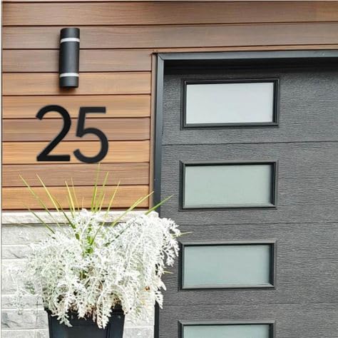 Self-adhesive House Number,5 Inch Black House Numbers, Acrylic Modern House Numbers for Outside, Street Numbers Mailbox Numbers Garden Door Address Numbers ,Apartments Office hotel, Easy Install 5 In Black 5in No 2