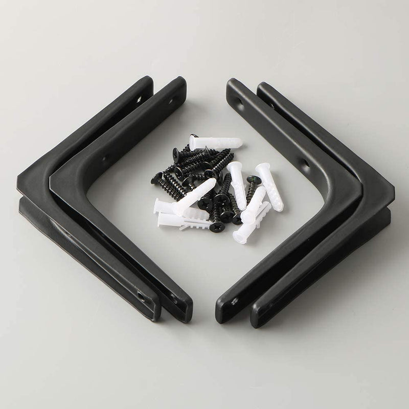 SAYAYO 4 PCS Iron Wall Shelf Bracket, 4 x 4 Inch Heavy Duty Shelf Support Bracket Decorative Joint Angle Bracket, Matte Black 4 x 4 Inch (4 PCS)