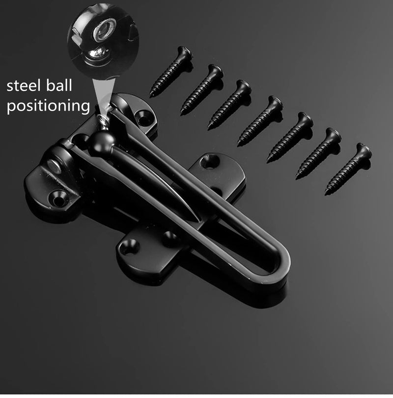 szhdxsy 4 Pcs Home Security Door Lock, Swing Bar Lock, Front Door Locks for Kids, Home Reinforcement Lock, Black