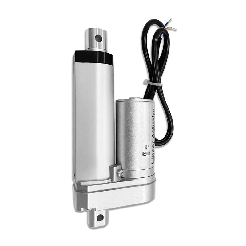 2" Inch (50mm) Stroke 12V Electric Linear Actuator 225lbs (1000N) Load Capacity 10mm/s IP55 Waterproof Silver Aluminum 2" 1
