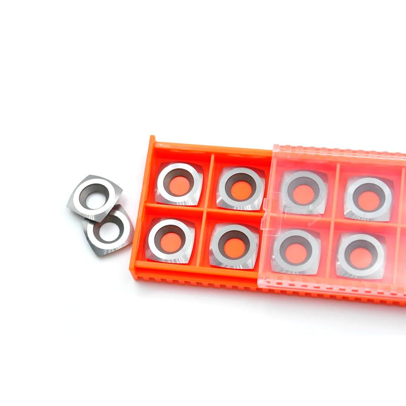 Negative Rake 15x15x2.5mm-R50 with Screws Carbide Replacement Inserts Cutter for Spiral/Helical Planer Cutter Head Lathe Woodturning Tools. 15x15x2.5-R50 NR