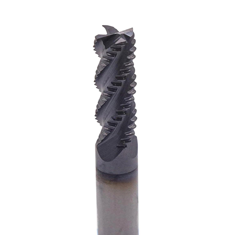 5Pcs 3/16" 4 Flute Solid Carbide Roughing End Mill, ALCrSiN Nano Coated | 35 Degree Helix, 3/16" Cutting Diameter, 3/16" Shank Diameter, 5/8" Length of Cut, 2" Overall Length