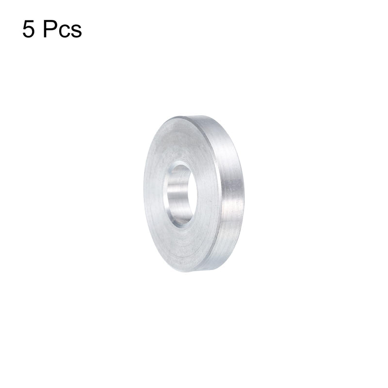 uxcell 5pcs Aluminum Spacer 3/8" Bore x 1" OD x 3/16" Length Screw Standoff Bushing Plain Finish Round Metal Spacer for 3/8 ID Screws Bolts and Rods 3/8" x 1" x 3/16" Silver Tone