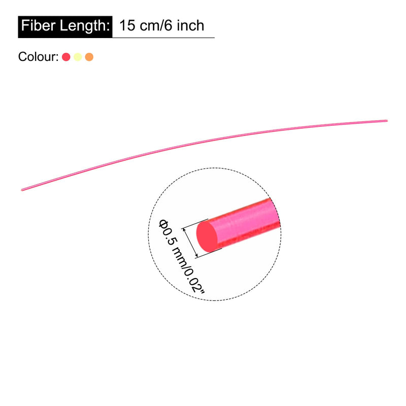 MECCANIXITY Fiber Optic Rods PMMA 0.5mmx15cm for Sight Filament Red, Green, Orange 1 Set Pack of 6