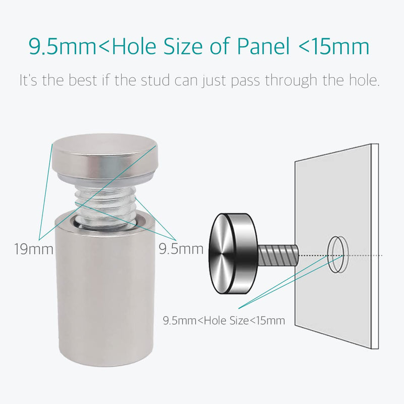 1 x 1-3/16 Inch Standoff Screws - Stainless Steel Sign Standoff Mounts Hardware Screws for Acrylic by Lantee, 25 x 30mm, 12 Pcs 1" x 1-3/16" / 25 x 30mm