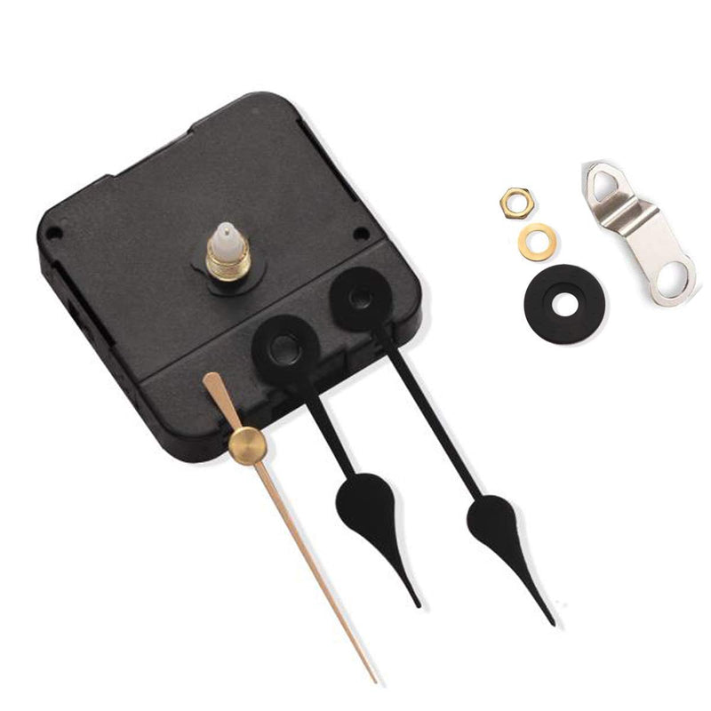 2 Pack Non Ticking Wall Miniature Clock Movements Mechanism with 5 Pairs of Short Hands Quartz Motor Kit Battery Operated DIY Repair Parts Replacement, 5/32 In Max Dial Thick, 1/2 In Shaft Length Shaft Length 1/2 Inch