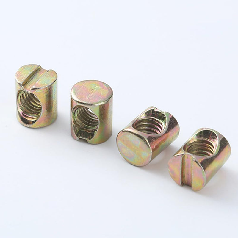 20Pcs Metric M8 Barrel Nuts, Cross Dowels Slotted Nuts for Furniture, Beds, Chairs