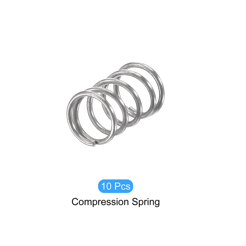 METALLIXITY Compression Springs (0.3x3mm OD,5mm Free Length) 10Pcs, 304 Stainless Steel Extension Spring - for Shop Home Repairs, DIY Projects, Silver Tone 0.3x3mmx5mm