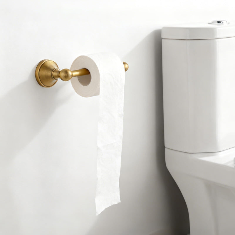 2 Pieces Antique Hand Towel Holder and Toilet Paper Holder Set, Brass Towel Ring, Tissue Roll Hanger, Retro Brass Hand Towels Ring, Wall Mount Bathroom Hardware