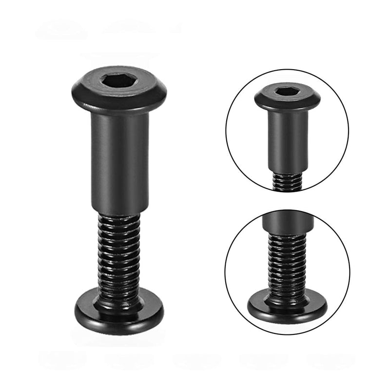 Screw Post Fit for 5/16"(8mm) Hole Dia, Male M6x30mm Belt Buckle Binding Bolts Leather Fastener Carbon Steel Black 10 Sets M6*30