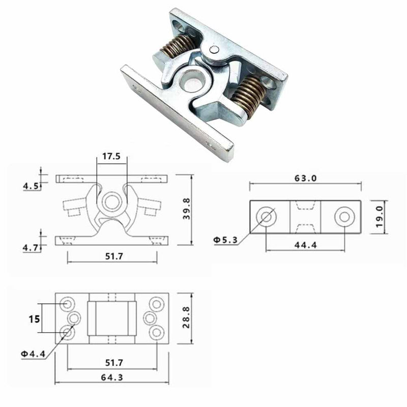 Spring Loaded Door Easy Lock Stop Catch Release Clamp Double Roller Catch, 1Pcs glrovazas Silver Zinc Alloy Double Roller Buckle, with Screws (mp-3) mp-3