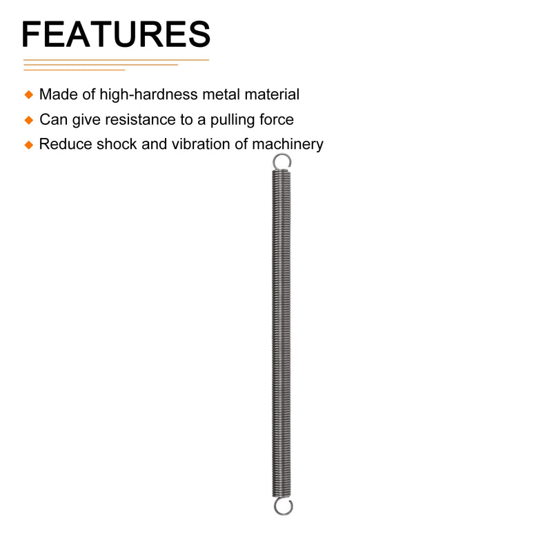 2x16x300mm(WxODxL) Extension Spring - 1Pack - Good for Home Repair Machinery - Spring Steel Extended Compressed Spring - Grey 2x16x300mm Gray