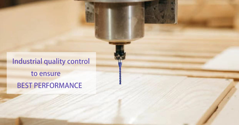 NACO Coating Up Cut Spiral CNC Router Bit 1/4 inch Shank 1/8 inch Cutting Diameter End Mill for Wood Cutting Carving Size 1/8x1-1/4x 2-1/2" (UPCUT, 2) UPCUT