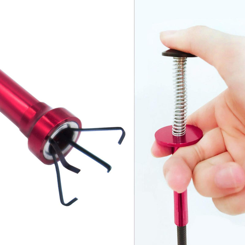 Flexible Claw Pickup Tool with Magnet, 28", 2-in-1 Magnetic Pickup Tool,4-Finger Claw,Rustless Spring,Versatile NOT Keep its shape