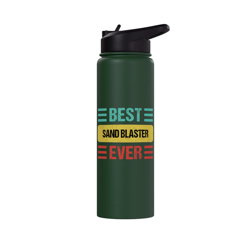 Sand Blaster Stainless Steel Insulated Water Bottle Dark Green 30 Ounces