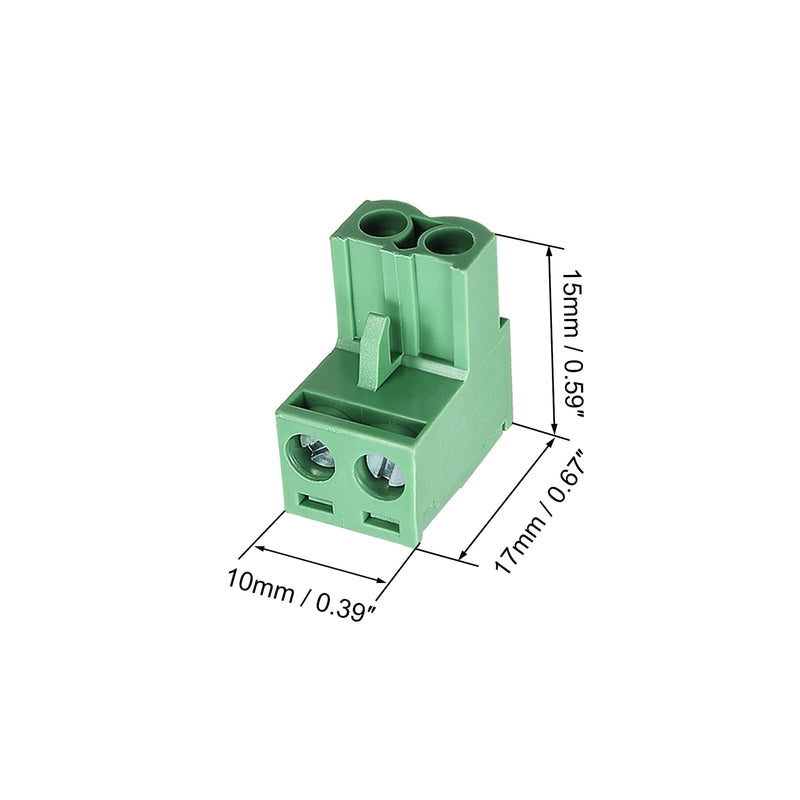 20 pcs 2 Pin 5.08mm Pitch Pluggable PCB Angle Screw Terminal Block Plug Connector Socket Panel Mount DIY (20pcs 2p) 20pcs 2P 5.08mm