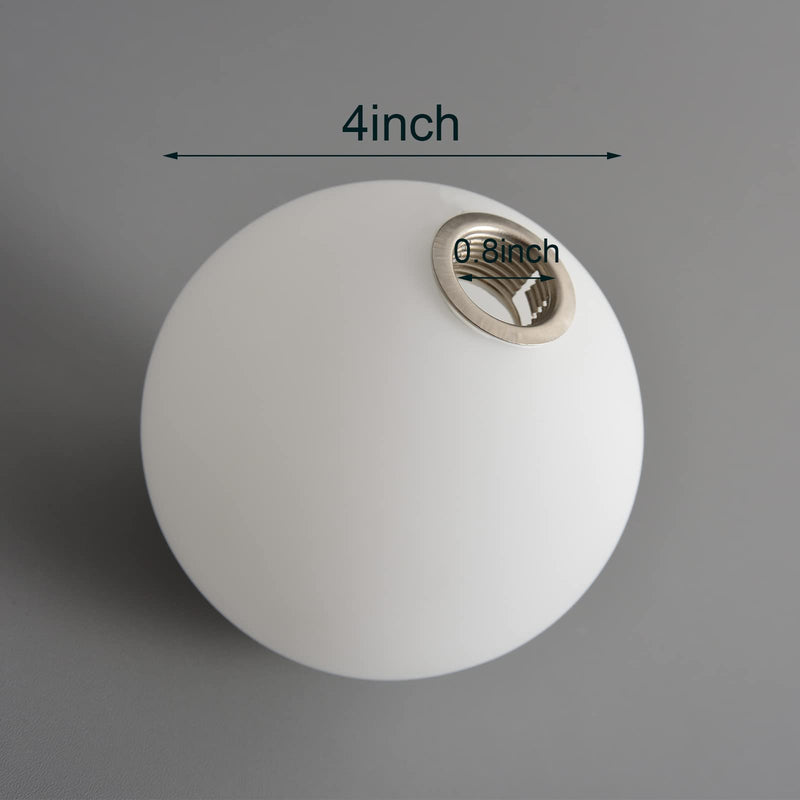 Lighting Replacement Glass Lampshade 4 Inch Milky White Glass Dome Cover Round Globe 0.8 Inch Fitter for G9 Bulb Replacement (milk white)