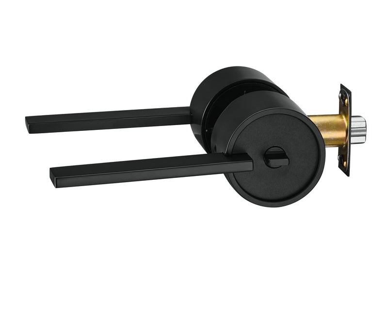 Berlin Modisch Zero Gravity Urban Series Entry Lever Door Handle Lock and Key Locking Lever Set [for Front Door or Office] Reversible Heavy Duty – Iron Black Finish Entry [lock with keys]
