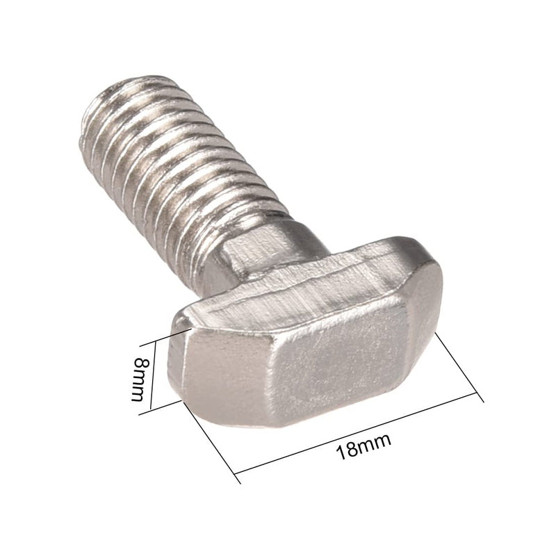 uxcell M8x20mm T-Slot Drop-in Stud Sliding Screw Bolt Carbon Steel 20pcs for 40 Series European Standard Aluminum Profile 20mm 20