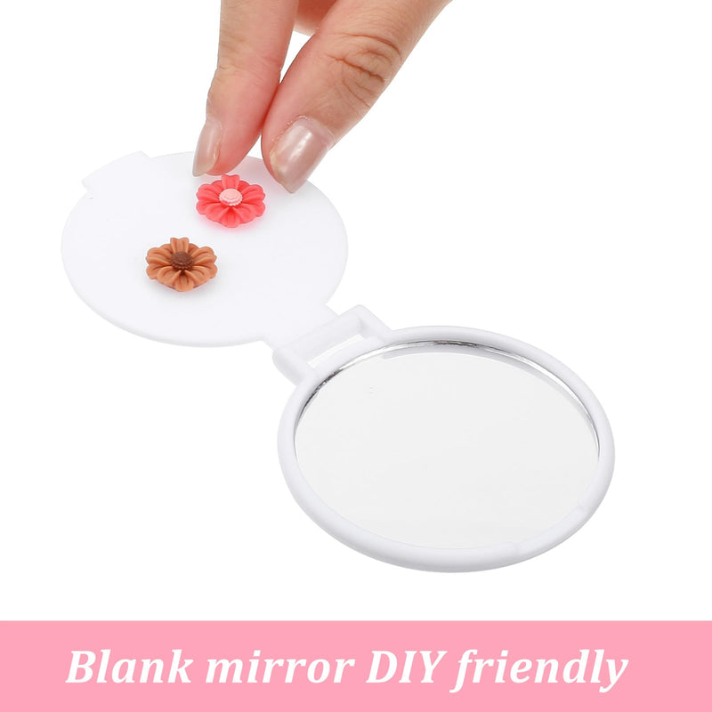 72 Pcs Mini Compact Mirrors Bulk, Portable Round Folding Makeup Mirror Set for Purse Travel Women Daily Use White