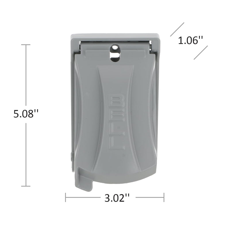 Hubbell Bell MX1050S Single-Gang Weatherproof Heavy Duty Universal Flip Cover, 2.87"W x 4.84"H, Gray Finish 1 Count (Pack of 1)