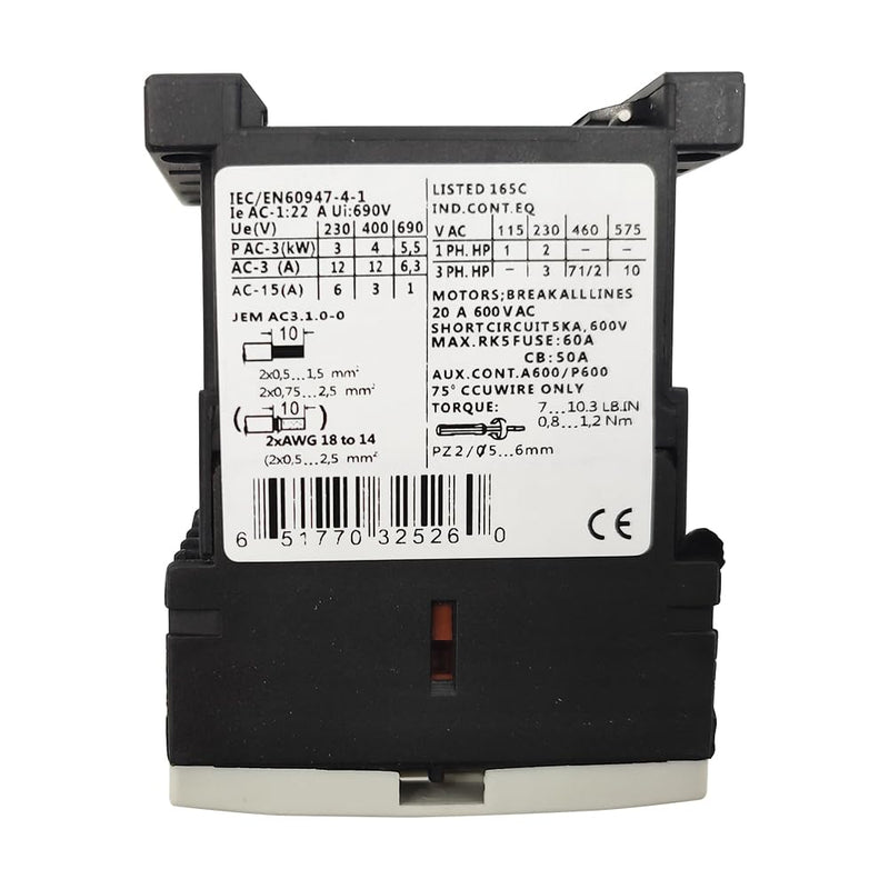 AC 3RT1017-1AK61 Contactor 120V Coil 12A Same as Contactor 3RT1017-1AK60