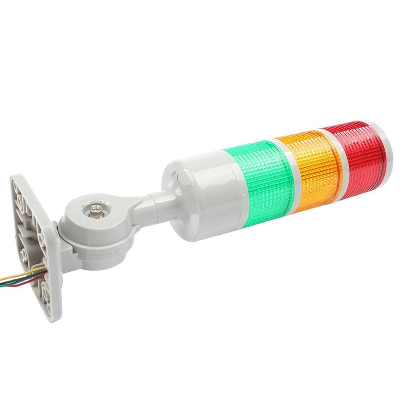LUBAN Led Signal Tower Stack Lights, Industrial Signal Warning Lights, Column Tower Lamp Andon Lights with Rotatable Base, Steady/Flashing Light Switchable,12V 24V DC(3-Layer, with Buzzer) RED/YELLOW/GREEN DC 12-24V 3 Layer/with Buzzer