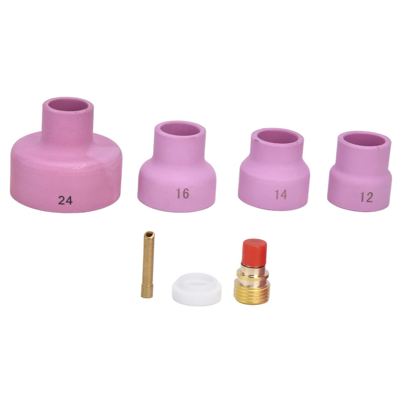 Zerone Welding Torch Accessories Kit, 7Pcs for WP 9 20 25, Ceramic Nozzle +Electrode Holder+PTFE Front Cover(2.4mm) +Connector, Corded Electric, Modern Style