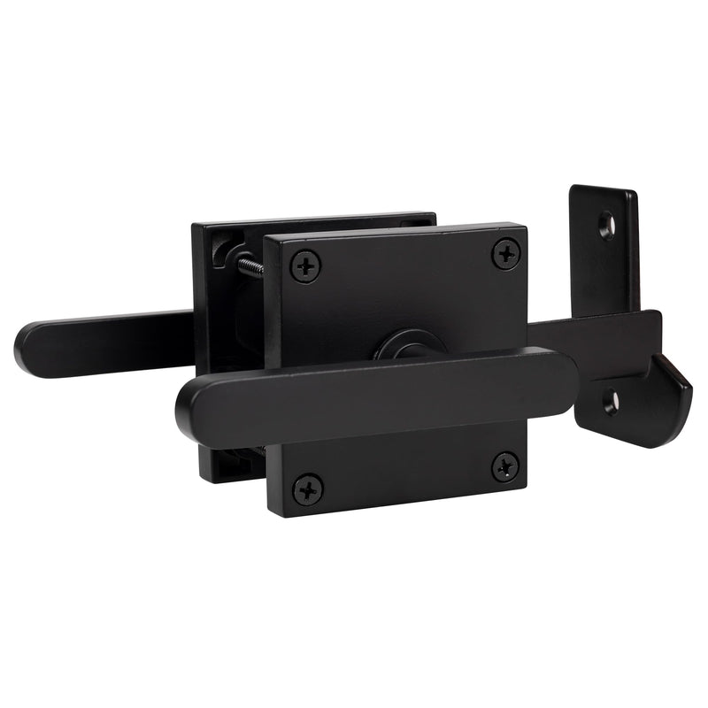 JUBEST Double Side Gate Latch, Heavy Duty Swinging Door Latch Gate Hardware for Left Inswing Outdoor Fence, Wooden Gates, Pool Gate, Backyard, Garden GL01