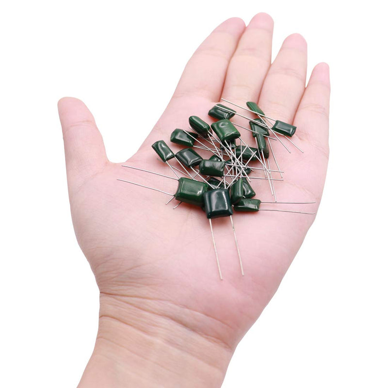 Tnisesm 375 Pcs 24 Value Metalized Mylar Polyester Film Capacitors Assortment Kit 0.22nF - 470nF 100V in a Box Tn-20-4